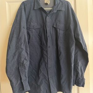 L.L. Bean Men's Casual Button Down Shirt - Dark Blue